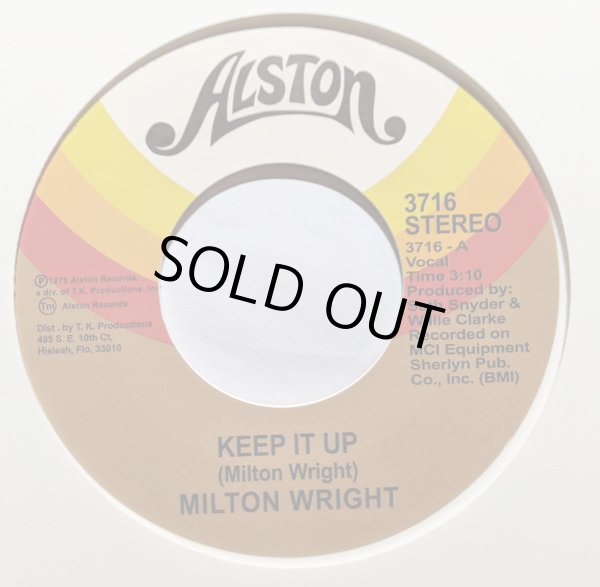 画像1: MILTON WRIGHT / KEEP IT UP (7")♪