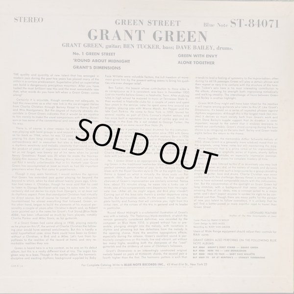 画像2: グラント・グリーン（Grant Green）/ グリーン・ストリート (LP)♪