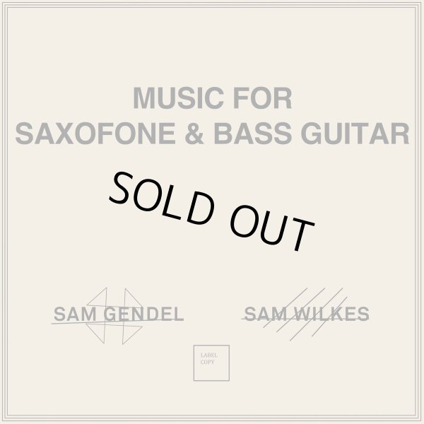 画像1: SAM GENDEL & SAM WILKES / MUSIC FOR SAXOPHONE & BASS GUITAR (LP : Re-Entry)♪