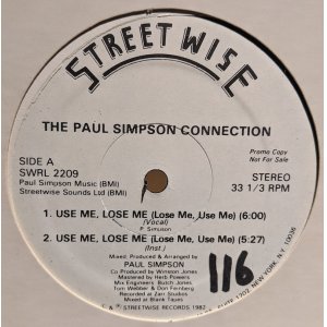 画像: THE PAUL SIMPSON CONNECTION / USE ME, LOSE ME (12")♪