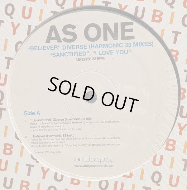 画像1: AS ONE / BELIEVER (HARMONIC 33 REMIX) (12")♪