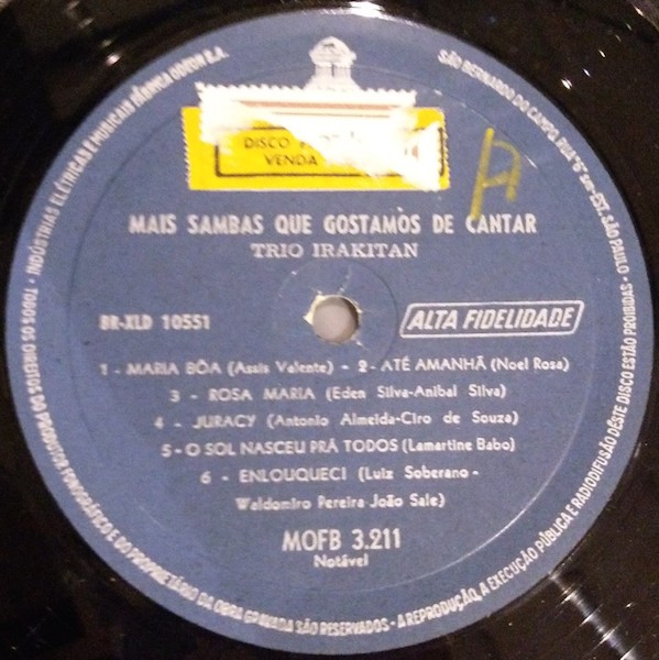 画像1: TRIO IRAKITAN / MAIS SAMBAS QUE GOSTAMOS DE CANTAR (LP)♪
