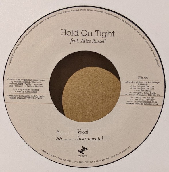 画像1: QUANTIC SOUL ORCHESTRA / HOLD ON TIGHT feat. ALICE RUSSELL (7")♪