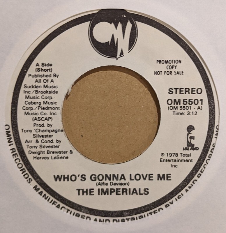 画像1: THE IMPERIALS / WHO'S GONNA LOVE ME (7")♪