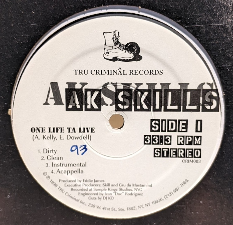 画像1: AK SKILLZ / ONE LIFE TA LIVE (12")♪